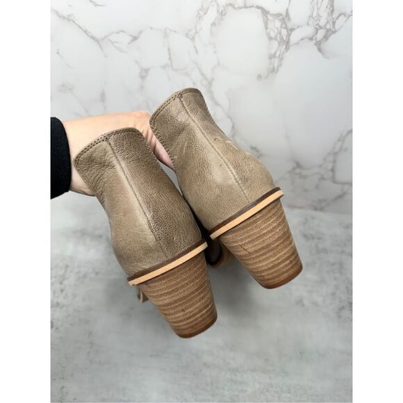 Lucky Brand Boots Womens Size 8.5 Tan Leather Block‎ Heel Pull On Style - Picture 11 of 12